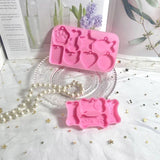 Fish Bone Cat Round Pet Tags Resin Mold with Hole Keychain Pendant