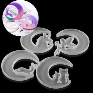 Moon Cat Deer Epoxy Resin Molds Silicone For DIY Jewelry Making