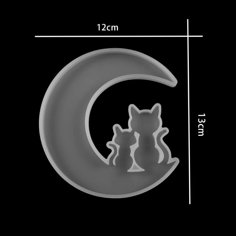 Clear Christmas Deer Moon Cat UV Resin Molds - DIY Home Decoration