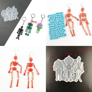Halloween Epoxy Resin Skull Earrings Silicone Mold