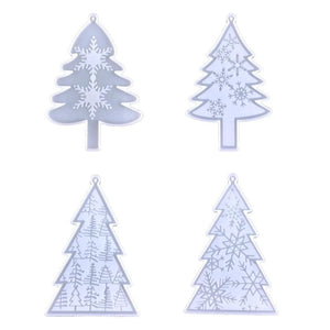 Christmas Tree Snowflake Ornaments Resin Molds DIY Keychain Pendant