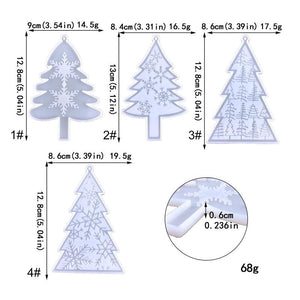 Christmas Tree Snowflake Ornaments Resin Molds DIY Keychain Pendant