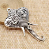 2pcs Elephant Head Pendant Charms for Jewelry Making