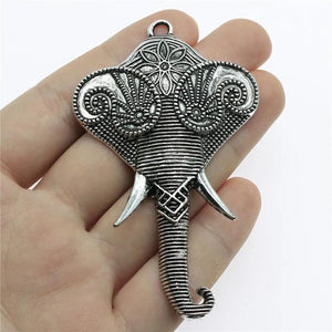 2pcs Elephant Head Pendant Charms for Jewelry Making