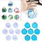7Pcs Marine Animal Keychain Silicone Molds DIY Jewelry Crafting Mould