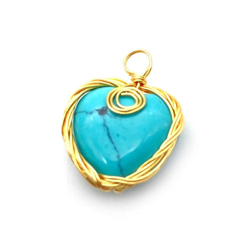 Malachite Heart Pendant Jewelry Making DIY Necklace Earrings Bracelet Sodalite