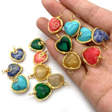 Malachite Heart Pendant Jewelry Making DIY Necklace Earrings Bracelet Sodalite