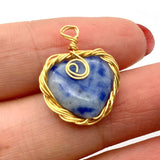 Malachite Heart Pendant Jewelry Making DIY Necklace Earrings Bracelet Sodalite