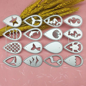16Pcs Sea Creatures Stencil Template Metal Cut Die for Scrapbook Album Y08E