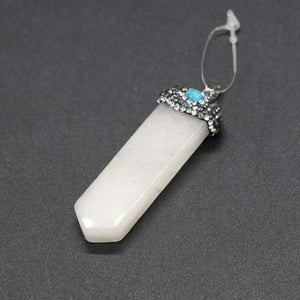 Sword Shape Stone Charm Pendant for DIY Jewelry Making 18x55mm