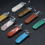 Sword Shape Stone Charm Pendant for DIY Jewelry Making 18x55mm