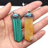 Sword Shape Stone Charm Pendant for DIY Jewelry Making 18x55mm