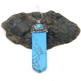 Sword Shape Stone Charm Pendant for DIY Jewelry Making 18x55mm