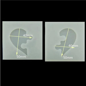 Heart Shape Epoxy Silicone Pendant Mold DIY Puzzle Charm Mould for Jewelry Resin