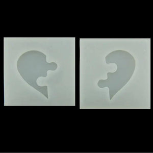 Heart Shape Epoxy Silicone Pendant Mold DIY Puzzle Charm Mould for Jewelry Resin