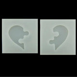 Heart Shape Epoxy Silicone Pendant Mold DIY Puzzle Charm Mould for Jewelry Resin