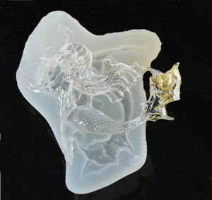 Swimming Mermaid Liquid Silicone Mold for Resin Jewelry Pendant