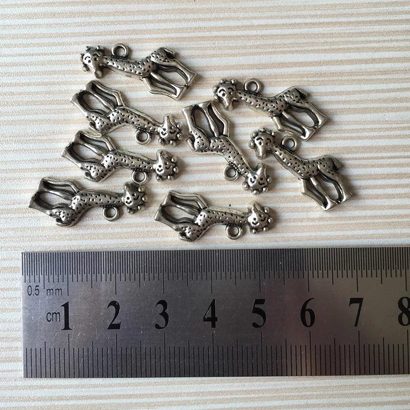 32 Pcs Antique Silver Plated Giraffe Charms for Jewelry Making