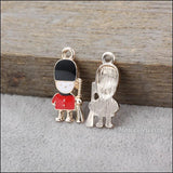 30pcs Enamel Alloy Gold-color Soldier Pendants for DIY Jewelry Making