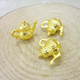 40 PCS Teapot Charms Pendant Gold-color for DIY Jewelry Making