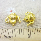 40 PCS Teapot Charms Pendant Gold-color for DIY Jewelry Making