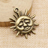 4pcs Sun Pendant DIY Necklace Keyring Jewelry Findings