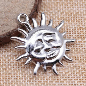 4pcs Sun Pendant DIY Necklace Keyring Jewelry Findings