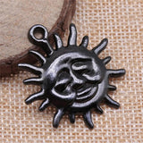 4pcs Sun Pendant DIY Necklace Keyring Jewelry Findings