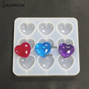 DIY Crystal Heart Shape Mold Silicone Pendant Making Molds