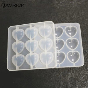 DIY Crystal Heart Shape Mold Silicone Pendant Making Molds