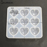 DIY Crystal Heart Shape Mold Silicone Pendant Making Molds