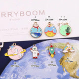 10pcs Star Space Astronaut Rocket Charms Jewelry Making