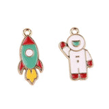 10pcs Star Space Astronaut Rocket Charms Jewelry Making