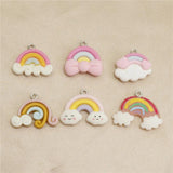 10pcs Mixed Cartoon Rainbow Resin Earring Charms DIY Party Wedding Decor
