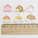 10pcs Mixed Cartoon Rainbow Resin Earring Charms DIY Party Wedding Decor