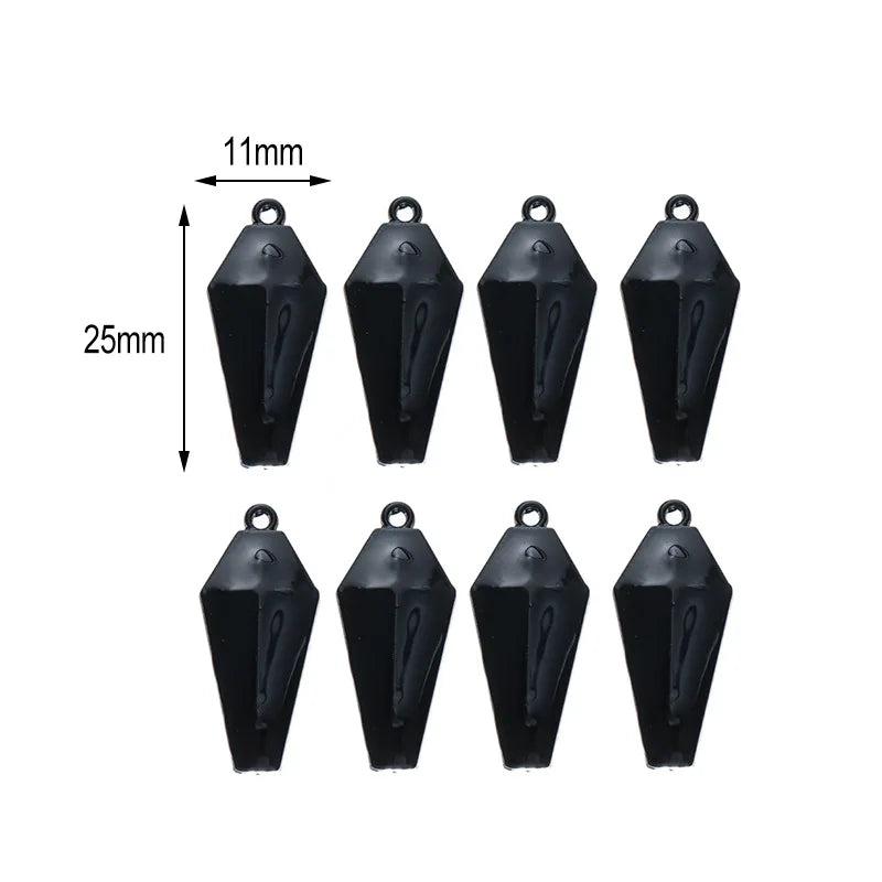10Pcs Enamel Crosses Skull Charms for Jewelry Making Earring