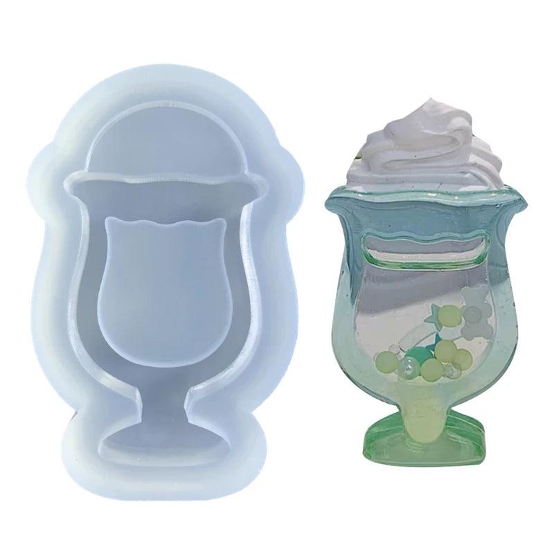 Geometry Sorbet Cup Mold for DIY Keychain Pendant