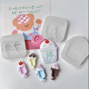 Geometry Sorbet Cup Mold for DIY Keychain Pendant