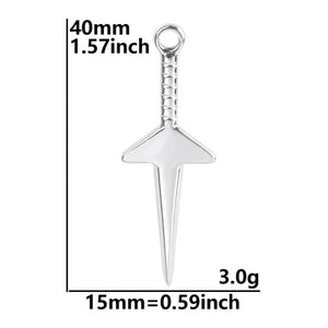 5Pcs Stainless Steel Knight Holy Sword Charms for Jewelry Making