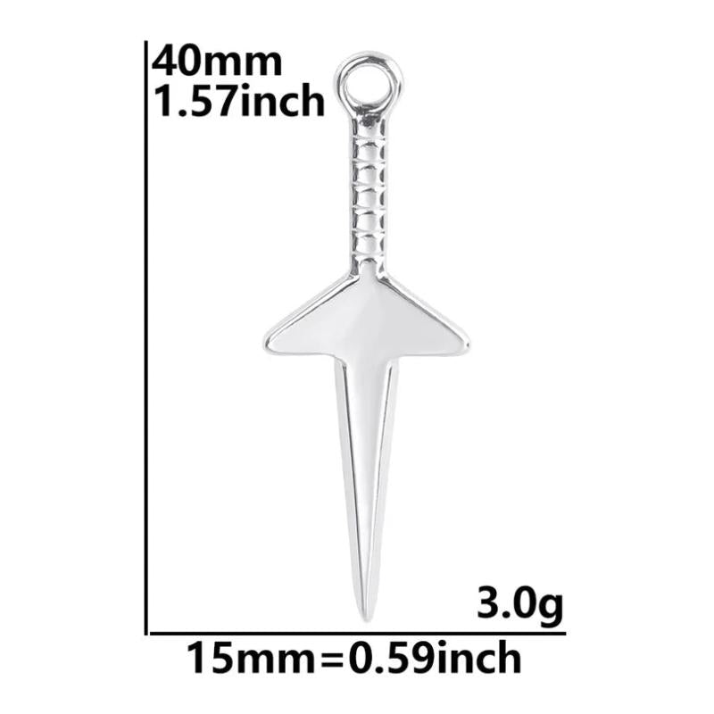 5Pcs Stainless Steel Knight Holy Sword Charms for Jewelry Making