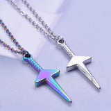 5Pcs Stainless Steel Knight Holy Sword Charms for Jewelry Making