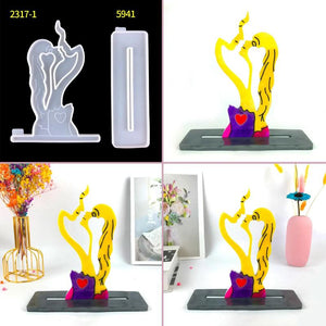 Love Ornament Silicone Mold DIY Love Table Decoration Resin Jewelry Making