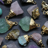 5PCS Natural Semi-precious Stone Pendant Set for DIY Jewelry Making
