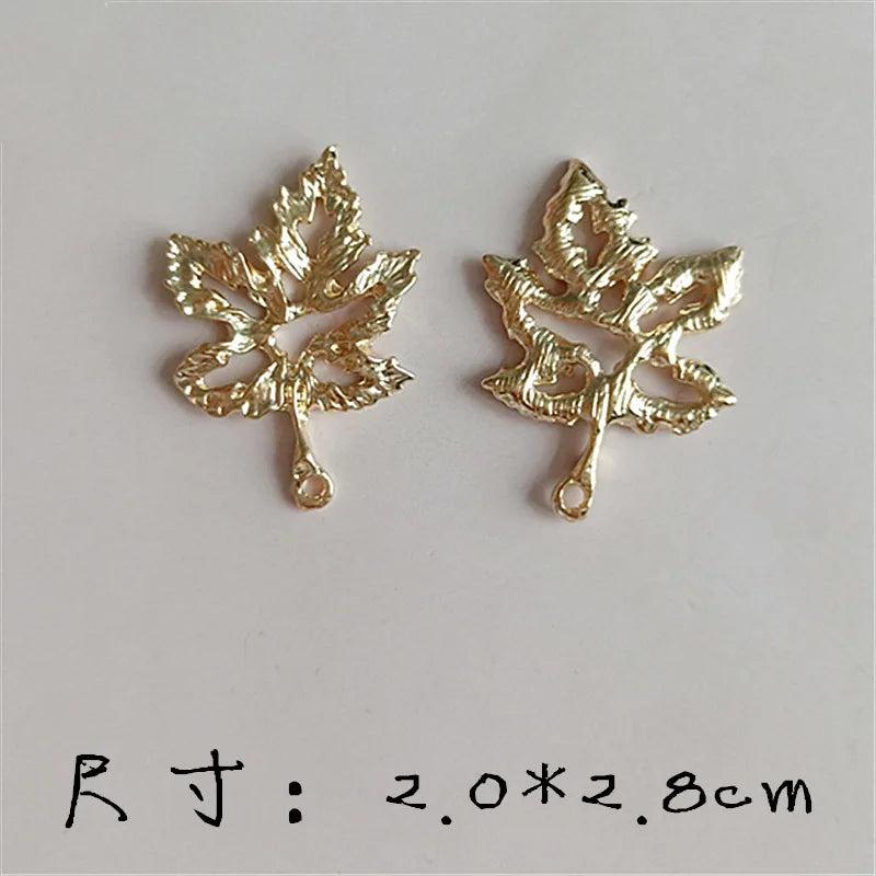 50pcs/lot Leaf Hollow Leaves Charms Pendant For Necklace