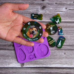 Dog Tag Epoxy Resin Mold Silicone Mould Keychain Making Tools