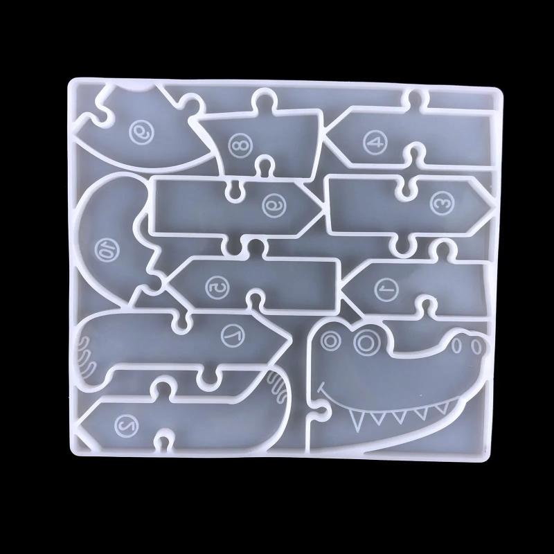 Kids Dinosaur Puzzle Resin Mold Set