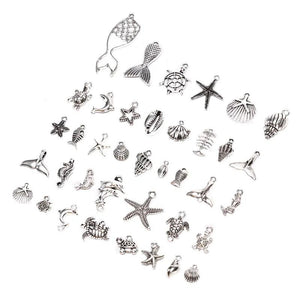 40Pcs Mixed Sea Animal Charms Shell Starfishes Pendant DIY Jewelry Findings