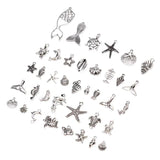 40Pcs Mixed Sea Animal Charms Shell Starfishes Pendant DIY Jewelry Findings