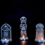 3D Halloween Silicone Coffin Resin Mold with Skulls