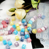 Cube Silicone Letter Beads for Jewelry Making Wrist Decor